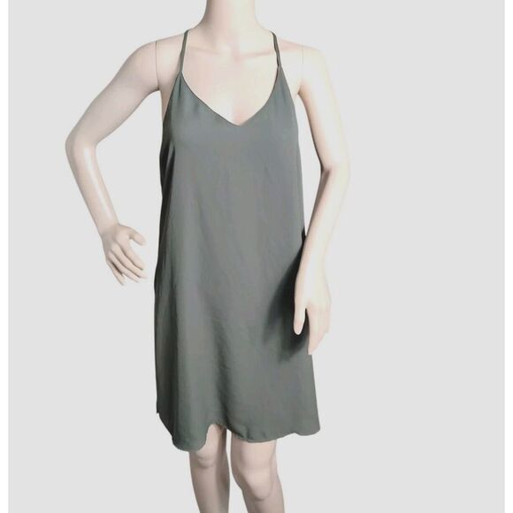Tempted Dress Womens Medium Green Minimalist Straps Minidress Sleeveless Keyhole - Picture 1 of 9